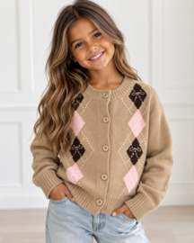 Vintage Bow Cardigan - taupe
