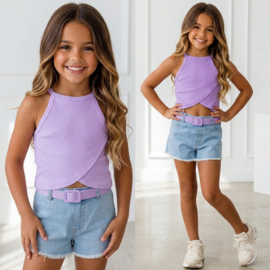 Cross Wrap Girls Set - paars