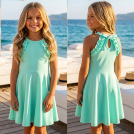 Bow back dress - mint