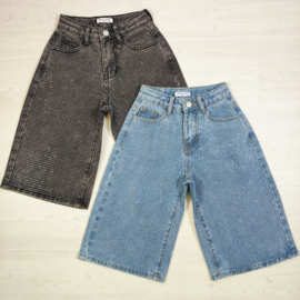 Sparkle Denim Culotte - blauw