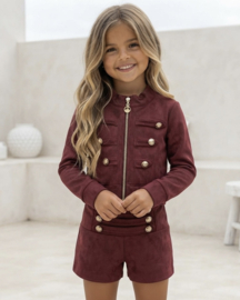 Beat It Velvet Skort Set - bordeaux