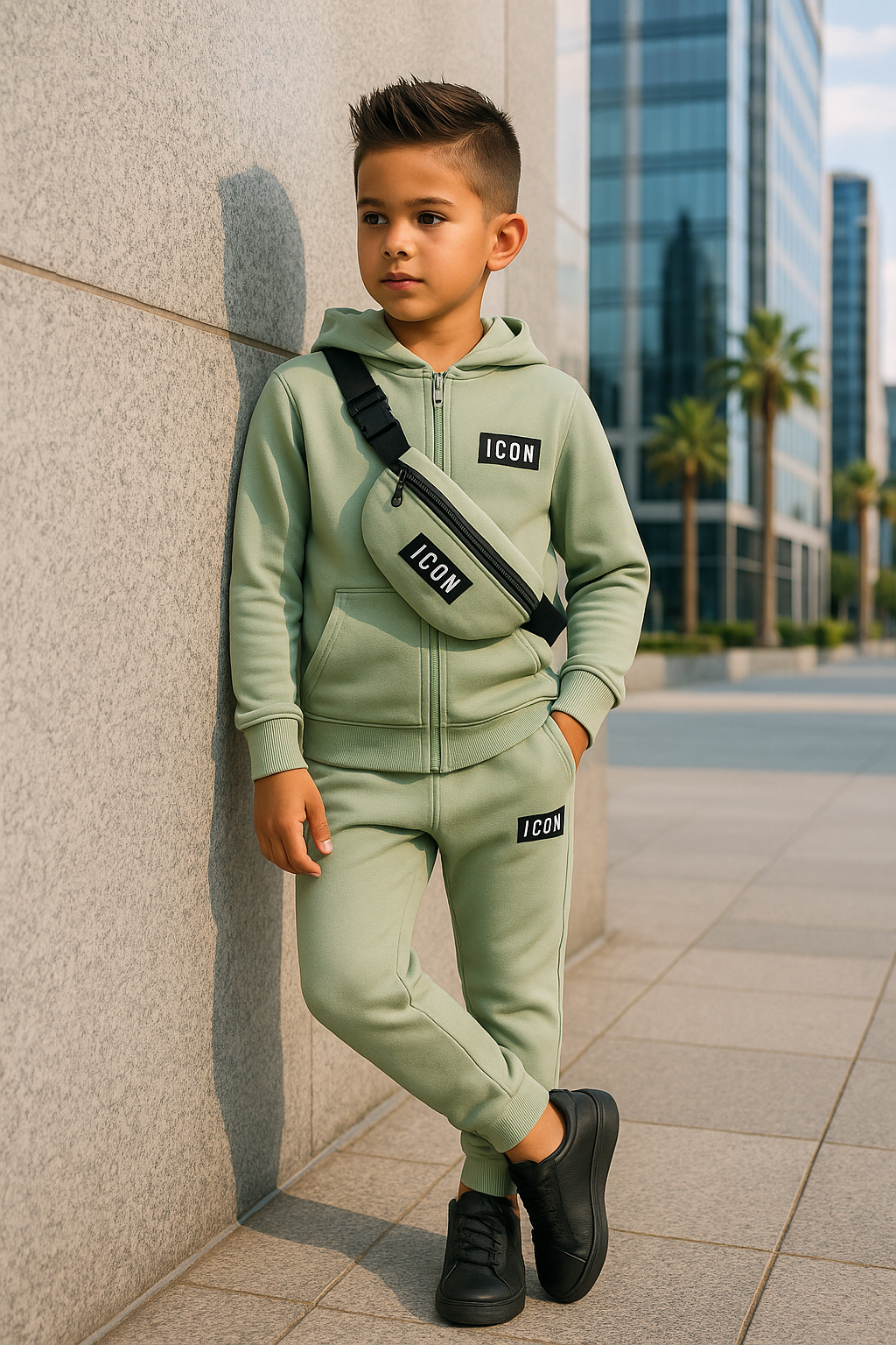 Rock this town icon set - green