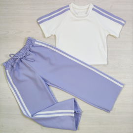 Trendy Sport Stripe Outfit - lila (verzenddatum 21 apr)