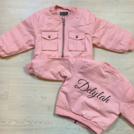 Pink girls jacket (gepersonaliseerd)