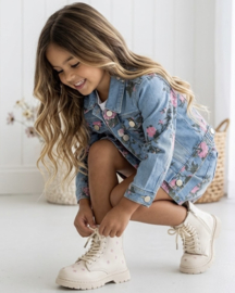 Denim skirt & Flower set
