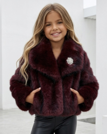 Royal Faux Fur Jacket - bordeaux