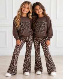 Bling Leopard Bow Set - bruin