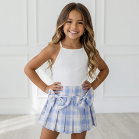 Your plaid bow skort - blauw