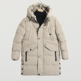 Long puffer boys jacket - beige