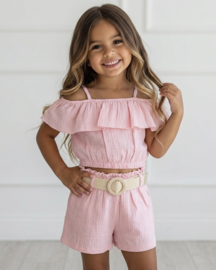 Sunshine Ruffle Mousseline Set - roze