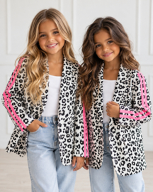 Bold Leopard Stripe Blazer - roze