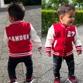 Red baseball jacket (gepersonaliseerd)