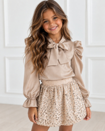 Velvet Sequin Party Skirt - beige/goud