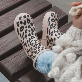 Beige Leopard Rain boots