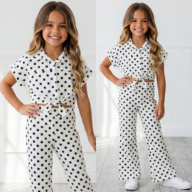 Girls Vintage Dot Set - wit