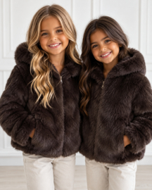 Luxury Faux Fur Jacket - bruin