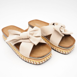 The bow slipper - Beige