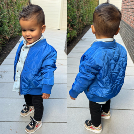 Quilted baby bomber - blue