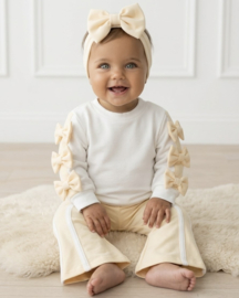 Bow Bliss Flared Set - beige
