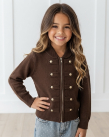 Luxury button knit vest - bruin 
