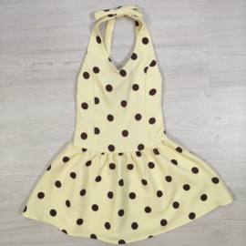 Retro Polka Dot Dress - geel