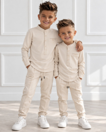 Blouse & Pantalon Set - beige