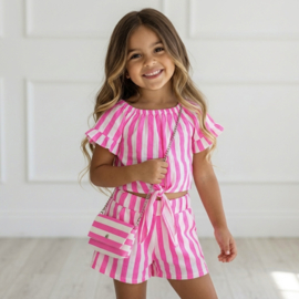 Striped & pink set & bag - neonroze