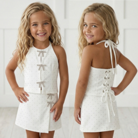 Your Sparkle Bow Skort Set - wit