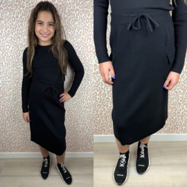 Warm & pocket skirt - zwart