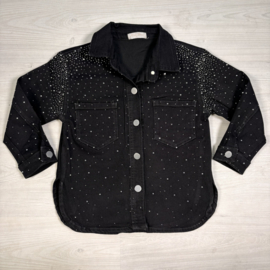 Sparkle Denim Blouse - zwart