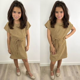 Glittery shortsleeves dress - gold