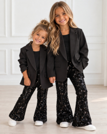 Party All Night Sequin Flared Pants - zwart