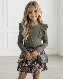 Bagged ruffled longsleeves - legergroen