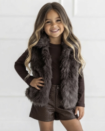 Luxury Faux Fur Gilet - bruin