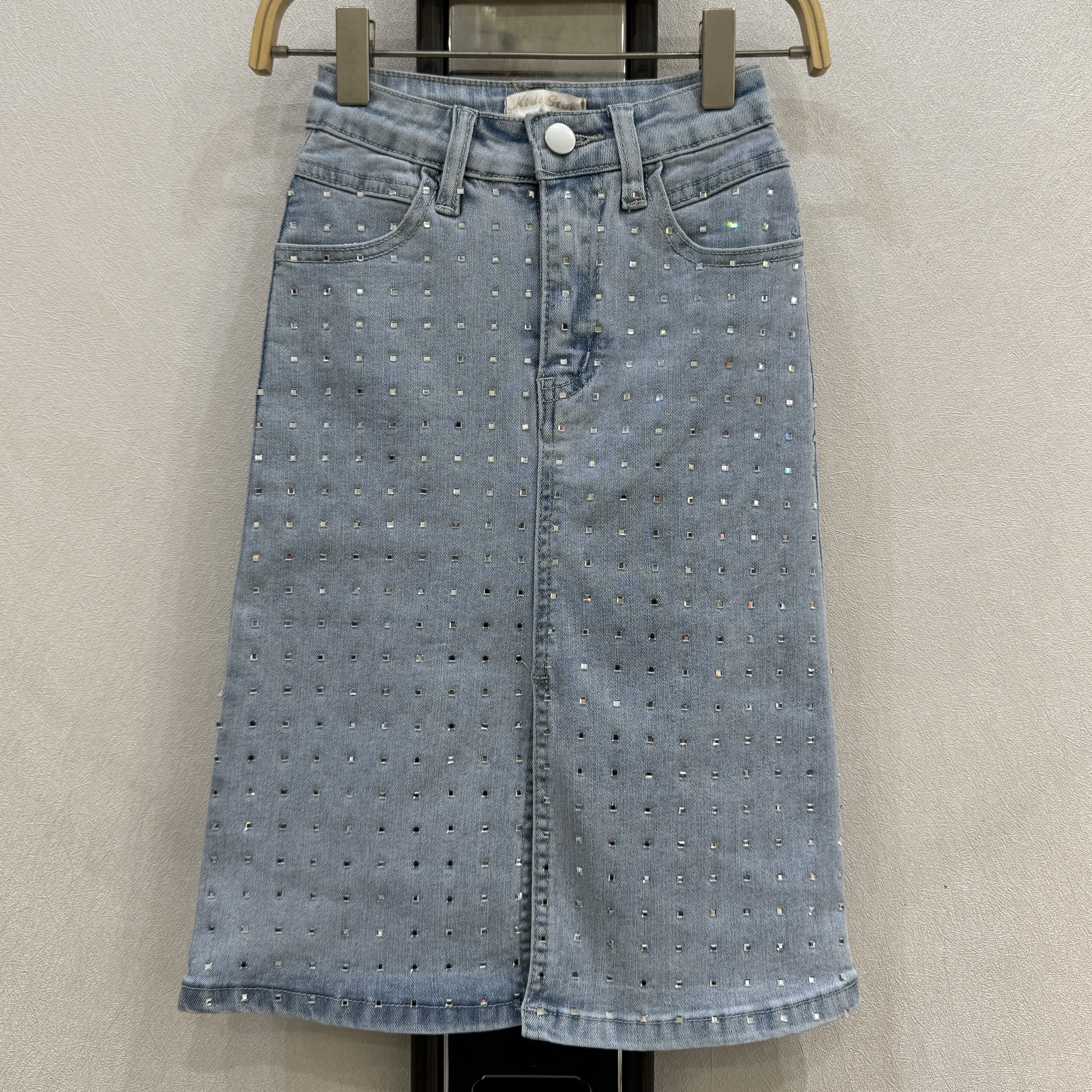 Long sparkle denim skirt - Light blue (Verzenddatum 7 augustus)