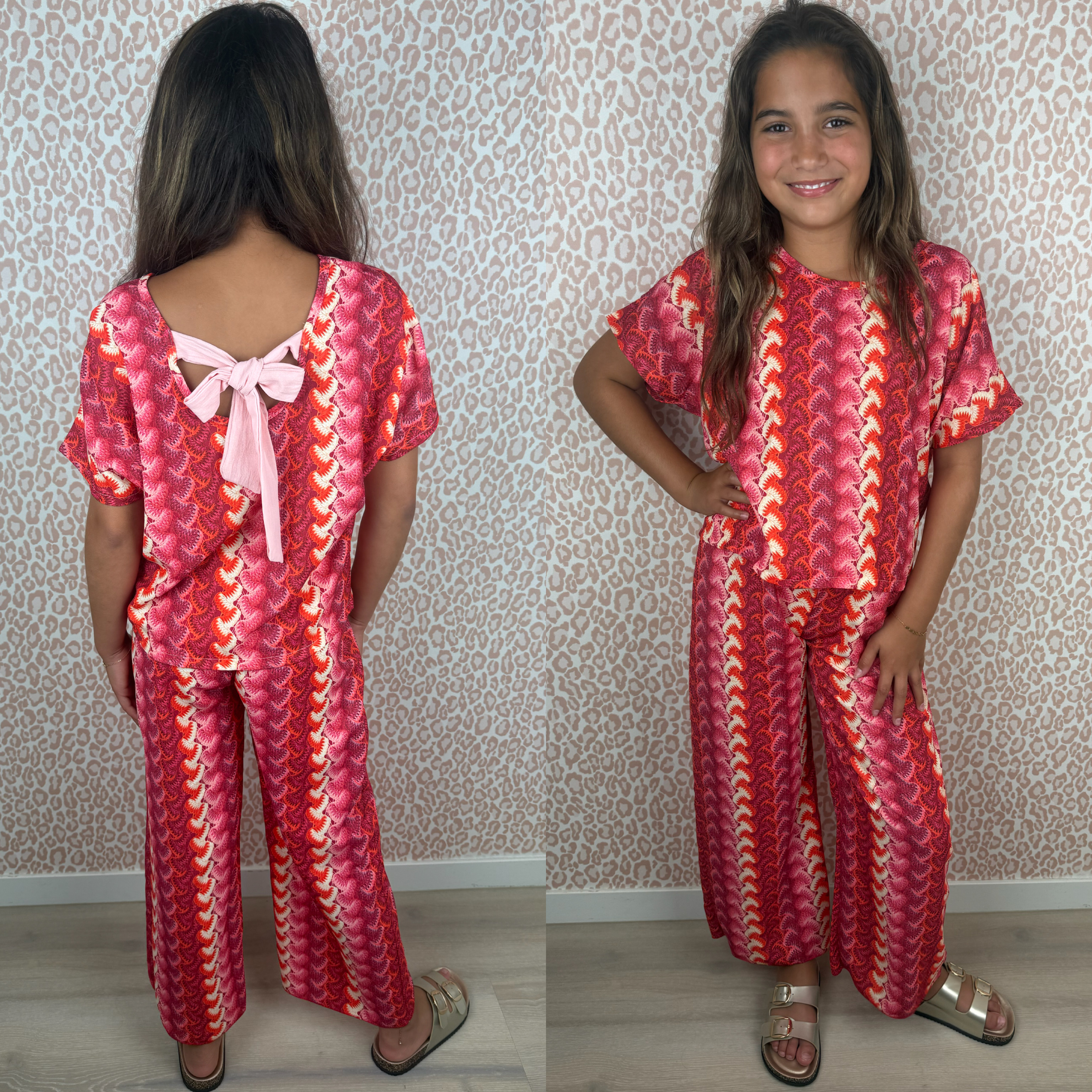 Zigged & bow set - rood