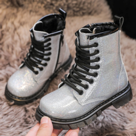 Silver glitter boots