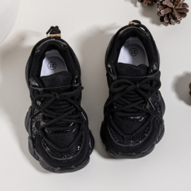 Glitter crush sneakers - zwart