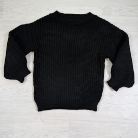 Cozy Balloon Knit Sweater - zwart