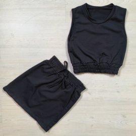 Sporty skirt set - zwart