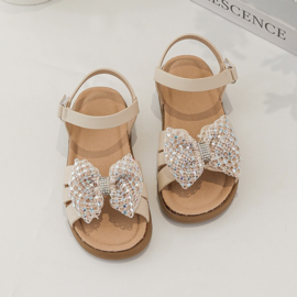Shiny bow sandals - beige (verzenddatum 24 apr)