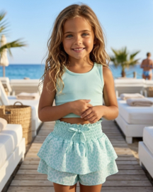 Leopard Dreams Skort Set - mint