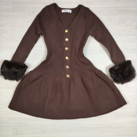 Furry Cuff Knit Dress