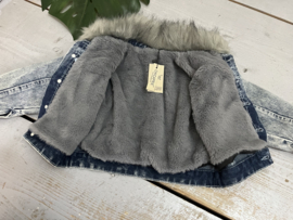 Denim & fur jacket