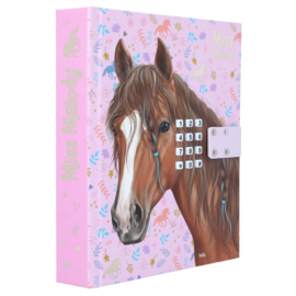 Miss Melody dagboek met code en muziek - Brown horse