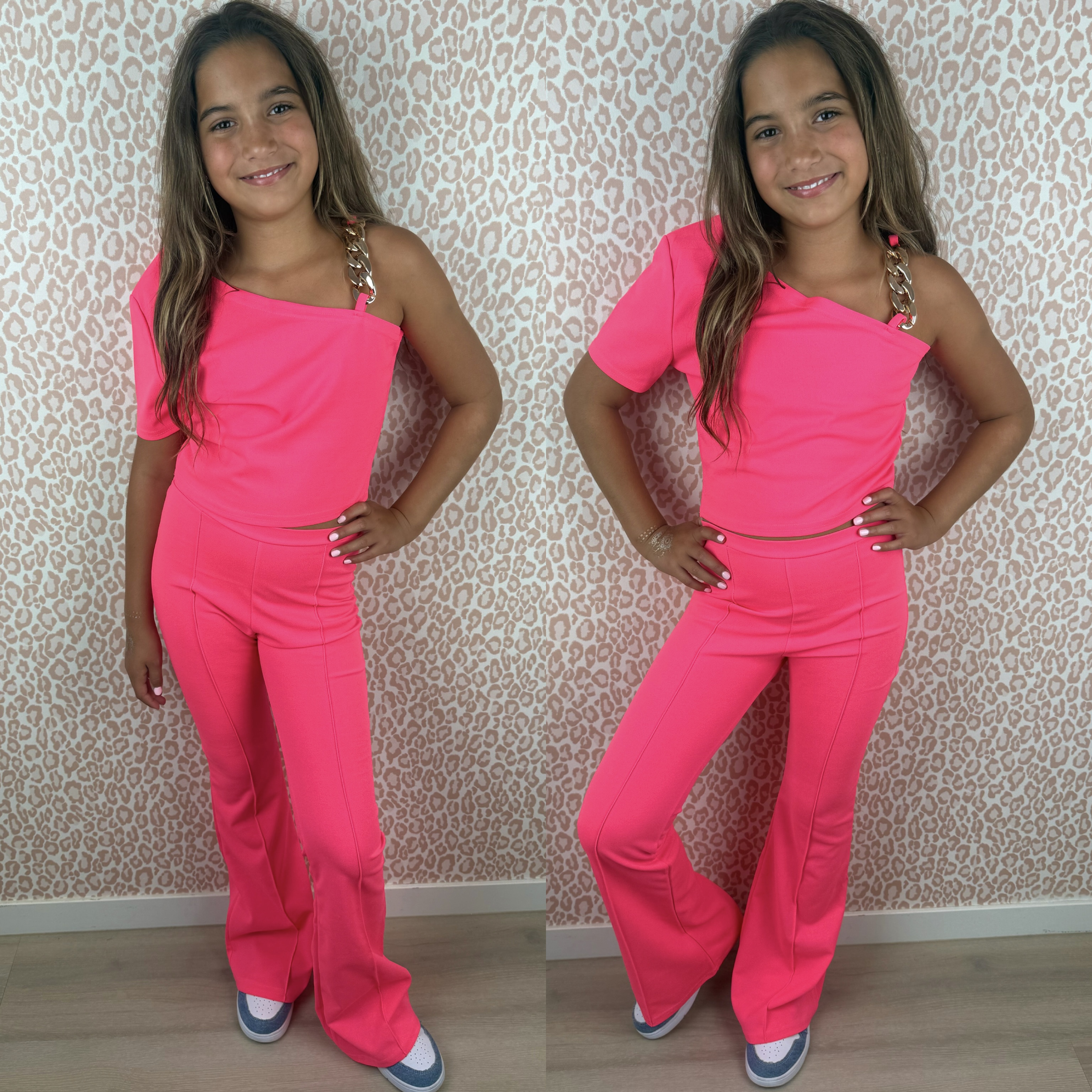 Flair & Chain set - neon pink