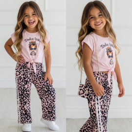 Trendy Girl Leopard Set - roze