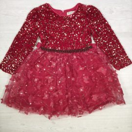 Enchanted Flower Sequin Dress - rood