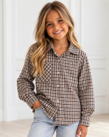 Gingham Chic Blouse - beige/bruin