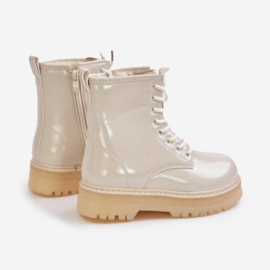 Shiny platform boots - beige  (Verzenddatum 16 okt)